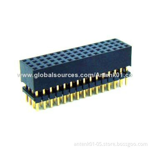 2.0mm PCB Socket in Four Rows Connector with 6.35mm Insulator Height